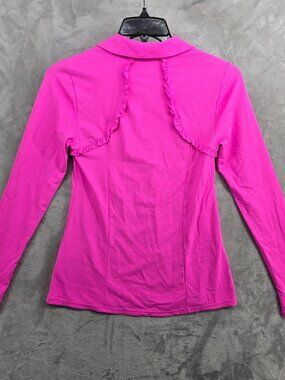Lilly Pulitzer Size S Martina Long Sleeve Polo Plumeria Pink